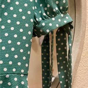 Women’s Monteau Green Polka Dot Dress